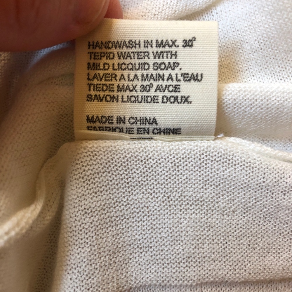 Mansted Cardigan M Ivory Cotton Button Front Lagenlook Cottagecore Danish Knit - Picture 16 of 16
